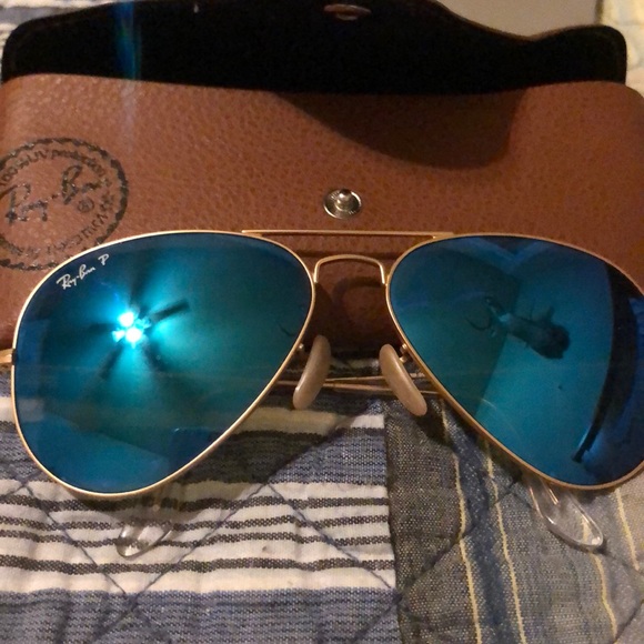 blue aviator ray bans - Picture 3 of 4